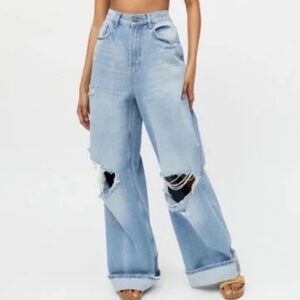 Indigo Women's Light Blue Wide Leg Jeans